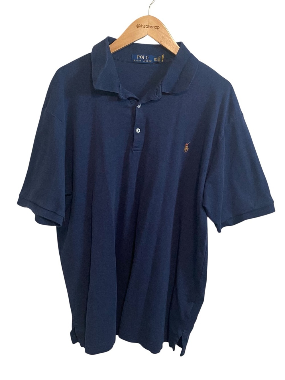 Polo Ralph Lauren Classic Cotton Preppy Navy Short Sleeve Polo Size XLT